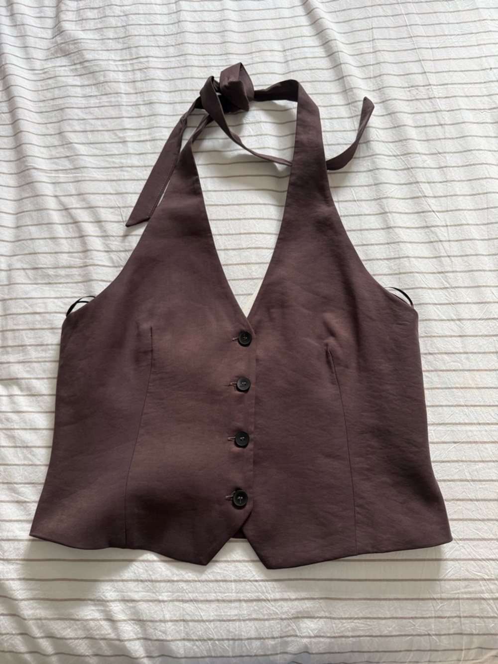 Zara Deep Brown Halter Vest